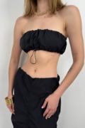 Lastik Detay Straplez Crop resmi